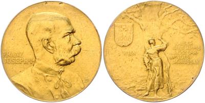 Wien, Kaiserjubiläums- und 5. Bundesschiessen 1898 GOLD - Coins and medals