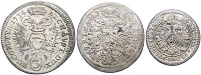 Karl VI.- Münzstätten Wien, Graz und München - Mince a medaile