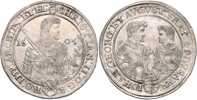 Sachsen A. L. Christian II., Johann Georg I. und August 1591-1611 - Mince a medaile