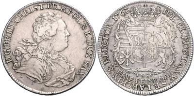 Sachsen A. L., Friedrich Christian 1763 - Münzen, Medaillen und Papiergeld