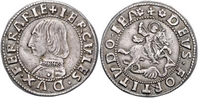 Ferrara, Ercole I. d'Este 1471-1505 - Mince, medaile a papírové peníze
