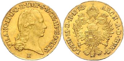 Franz II. GOLD - Mince, medaile a papírové peníze