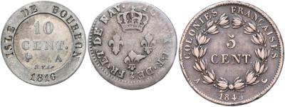 Französische Kolonien - Mince, medaile a papírové peníze