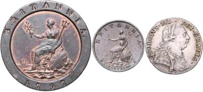 Großbritannien, Georg III. 1760-1820 - Mince, medaile a papírové peníze