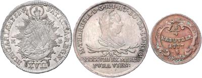 Haus Habsburg-Lothringen, Maria Theresia 1740-1780 - Mince, medaile a papírové peníze