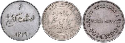 Indonesien/Malaysia/Ceylon/ Indische Staaten - Münzen, Medaillen und Papiergeld