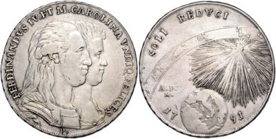 Neapel, Ferdinand IV. di Borbone 1756-1799/1825 - Mince, medaile a papírové peníze