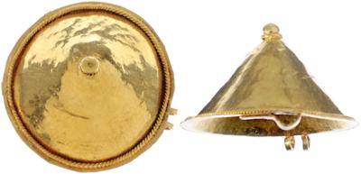 Römisches GOLD Scheibenfibelpaar - Mince, medaile a papírové peníze