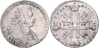 Rußland, Peter II. 1727-1730 - Mince, medaile a papírové peníze