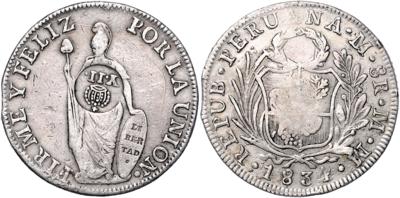 Spanisches Weltreich, Isabel II. Gegenstempel für den Umlauf auf den Philippinen - Coins, medals and paper money