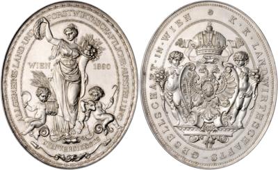 Allgemeine Land- und Forstwirtschaftliche Ausstellung Wien unter dem Protektorat des Kaisers - Coins, medals and paper money