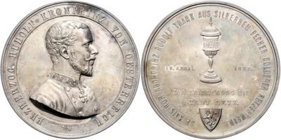 Besuch Erzherzog Albrechts in Retz 1888 - Münzen, Medaillen und Papiergeld