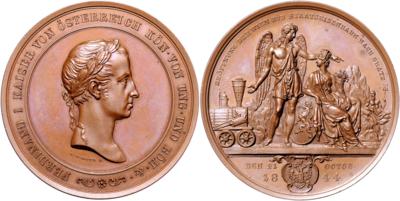 Eröffnung der Südbahnstrecke Mürzzuschlag-Graz am 21. Oktober 1844 - Coins, medals and paper money