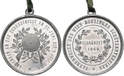 Fahnenweihe und Schützenfest des Wien-Döblinger Schützenvereins 25. Juni bis 1. Juli 1871 - Coins, medals and paper money