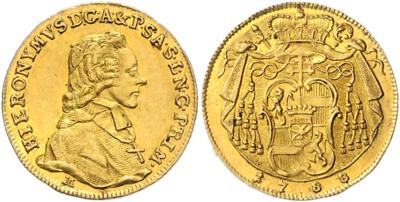 Hieronymus v. Colloredo GOLD - Coins, medals and paper money