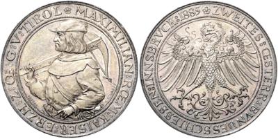 Innsbruck, 2. österreichisches Bundesschießen 1885 - Coins, medals and paper money