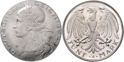 Münzprobe 5 Mark 1925 D - Münzen, Medaillen und Papiergeld