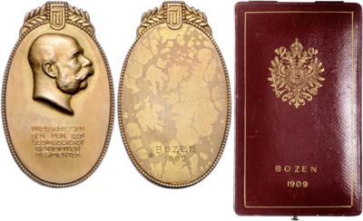 Preisschießen der für den Gebirgsdienst bestimmten Regimenter in Bozen 1909 - Mince, medaile a papírové peníze
