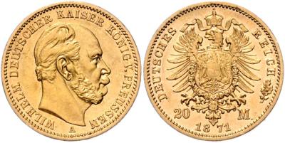 Preussen, Wilhelm I. 1861-1888 GOLD - Mince, medaile a papírové peníze