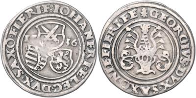 Sachsen A. L., Johann Friedrich und Georg 1534-1539 - Mince, medaile a papírové peníze