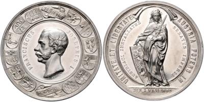 Eröfnung des neuen Reichsrates in Wien am 1. Mai 1861 - Münzen und Medaillen