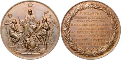 Franz Josef I., JubiläumsGewerbeausstellung Wien 1888 - Coins and medals