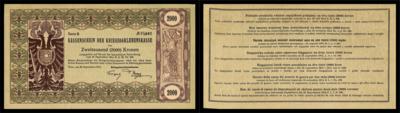 Kassenschein der Kriegsdarlehskasse über 2000 Kronen 1914 - Mince a medaile