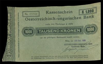 Kassenschein der Oesterreichisch-ungarischen Bank über 1000 Kronen 1918 - Mince a medaile