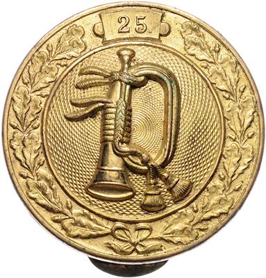 Hornistenabzeichen mit Regimentsnummer "25", - Onorificenze e decorazioni