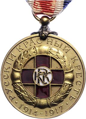 Rotes Kreuz-Medaille Tag der russischen Fahne in England 1917 - Orden und Auszeichnungen