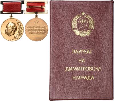 Dimitrow - Staatspreis Medaille, - Řády a vyznamenání