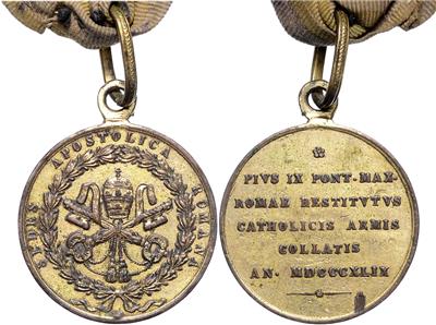 Päpstliche Erinnerungsmedaille zur Rettung des Kirchenstaates 1849, - Orden und Auszeichnungen