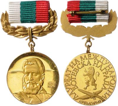 Internationale Botev - Preismedaille, - Orden und Auszeichnungen