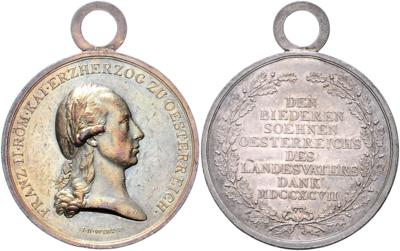 Militärverdienstmedaille für das Niederösterreichische Aufgebot 1797, - Medaile a vyznamenání
