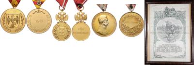Auszeichnungs- und Urkundennachlass des Trägers der Goldenen Tapferkeitsmedaille Major Rudolf Kremlitzka, - Řády a vyznamenání