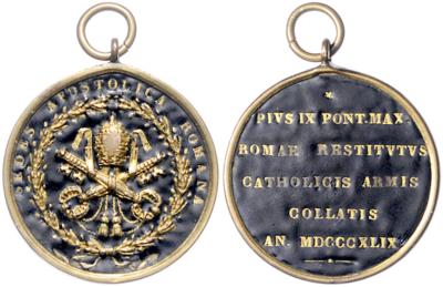 Päpstliche Erinnerungsmedaille für die österreichischen Truppen zur Verteidigung des Kirchenstaates 1849, - Ordini e onorificenze