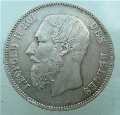 Belgien, Leopold II. 1865-1909 - Monete, medaglie