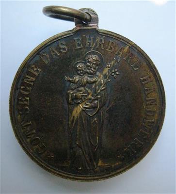 kleine tragbare AE Medaille Andenken an die Hausweihe des katholischen Gesellenvereines in Baden 31. Oktober 1897 - Coins and medals