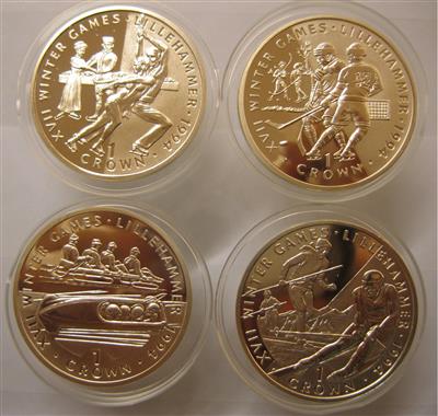 Gibraltar- Olympische Spiele Lillehammer 1994 - Monete e medaglie