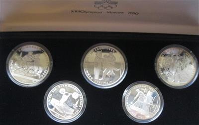 Rußland- Olympische Spiele 1980 in Moskau - Monete e medaglie