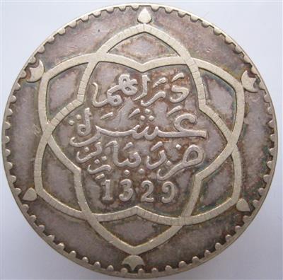 Marokko, Abd al-Hafiz 1908-1912 - Mince a medaile