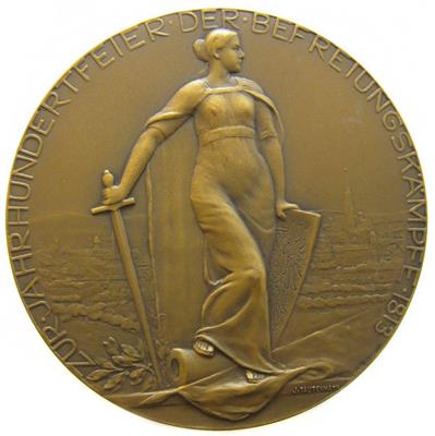 100 Jahre Befreiungskämpfe gegen Napoleon 1913 - Mince a medaile