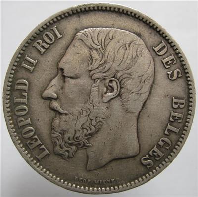 Belgien, Leopold II. 1865-1909 - Münzen