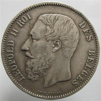 Belgien, Leopold II. 1865-1909 - Mince