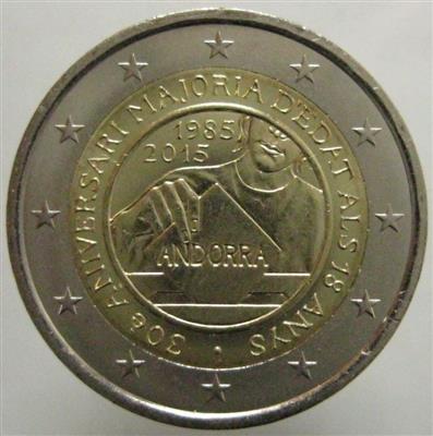 Andorra- 30 Jahre Volljährigkeit mit 18 - Coins