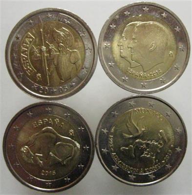 Monaco/Spanien 2 Euro Sondermünzen - Münzen