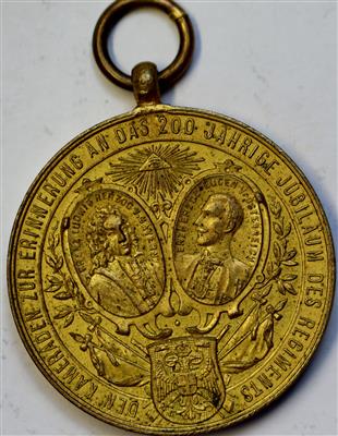 200jähriges Jubiläum des k. k. Infanterie Regiments Nr. 4 "Hoch- und Deutschmeister" - Münzen