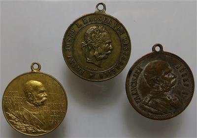 Franz Josef I., Besuche des Kaisers (3 Stk. AE) - Münzen