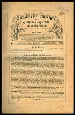 Illustrierter Anzeiger über gefälschtes Papiergeld und unächte Münzen - Münzen