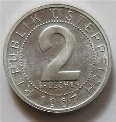 ALU 2 Groschen 1967, =0,91 g= offene PP - Münzen